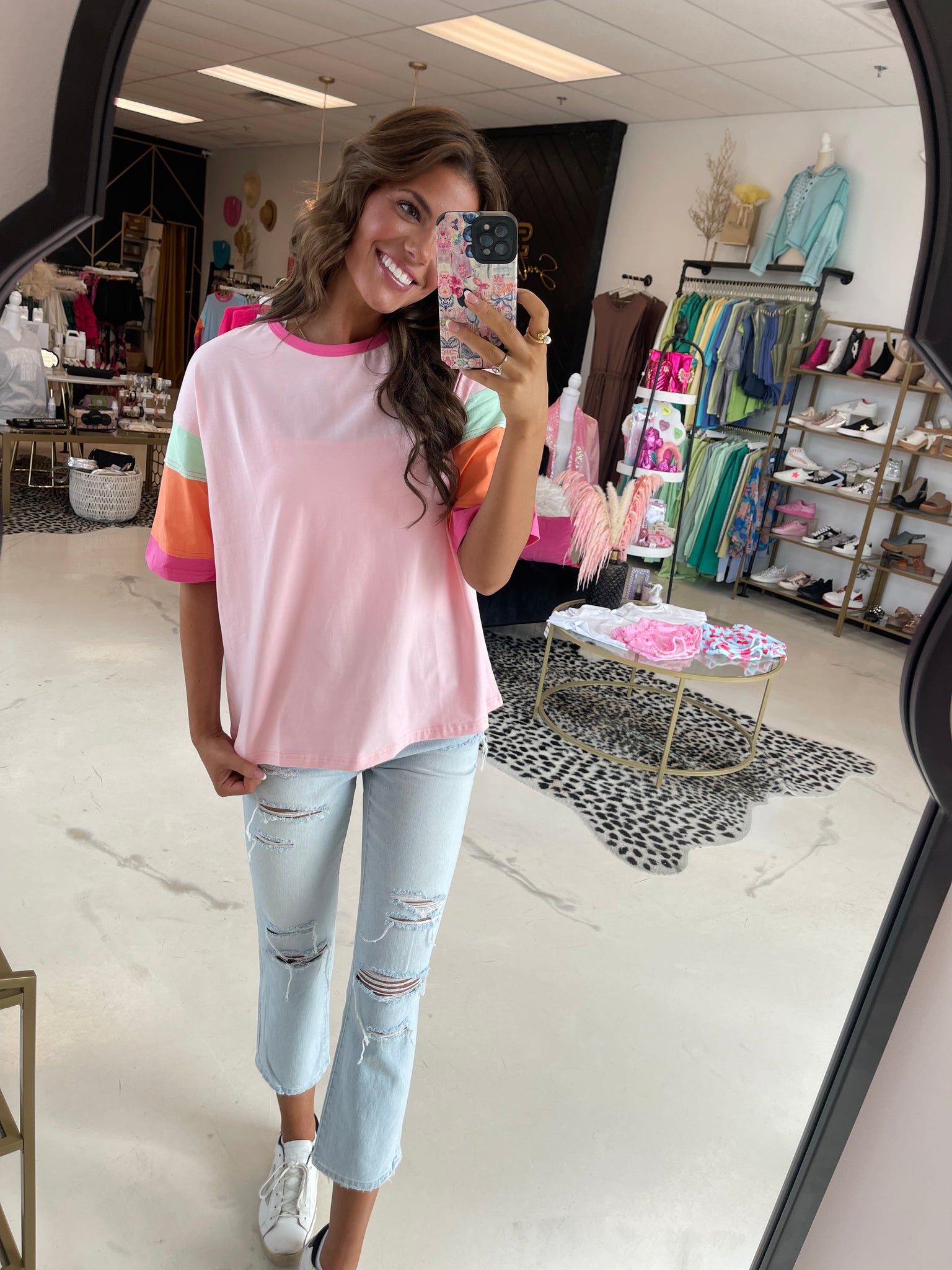 Colorblock Short Sleeve Top