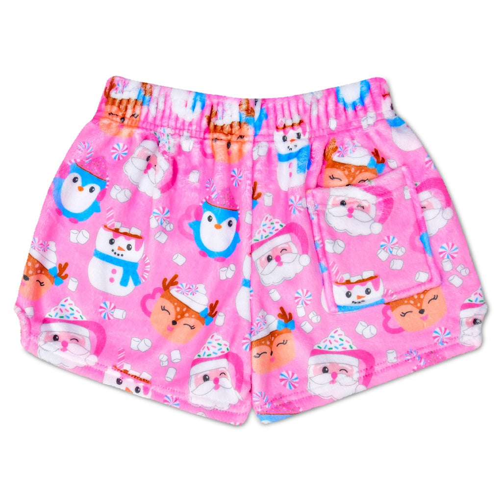 Merry Mugs Girls Plush PJ Shorts