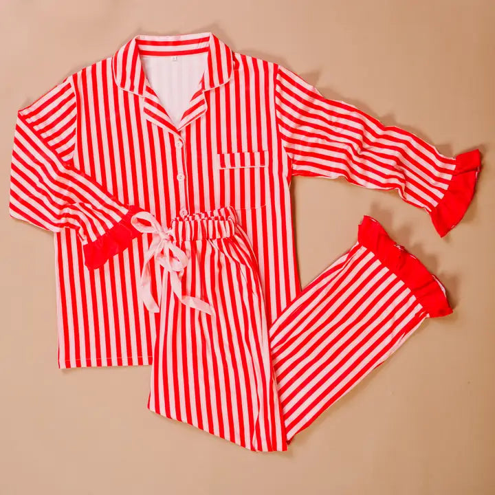 Pink Peppermint Stripe Sweet Dreams Pajama Set