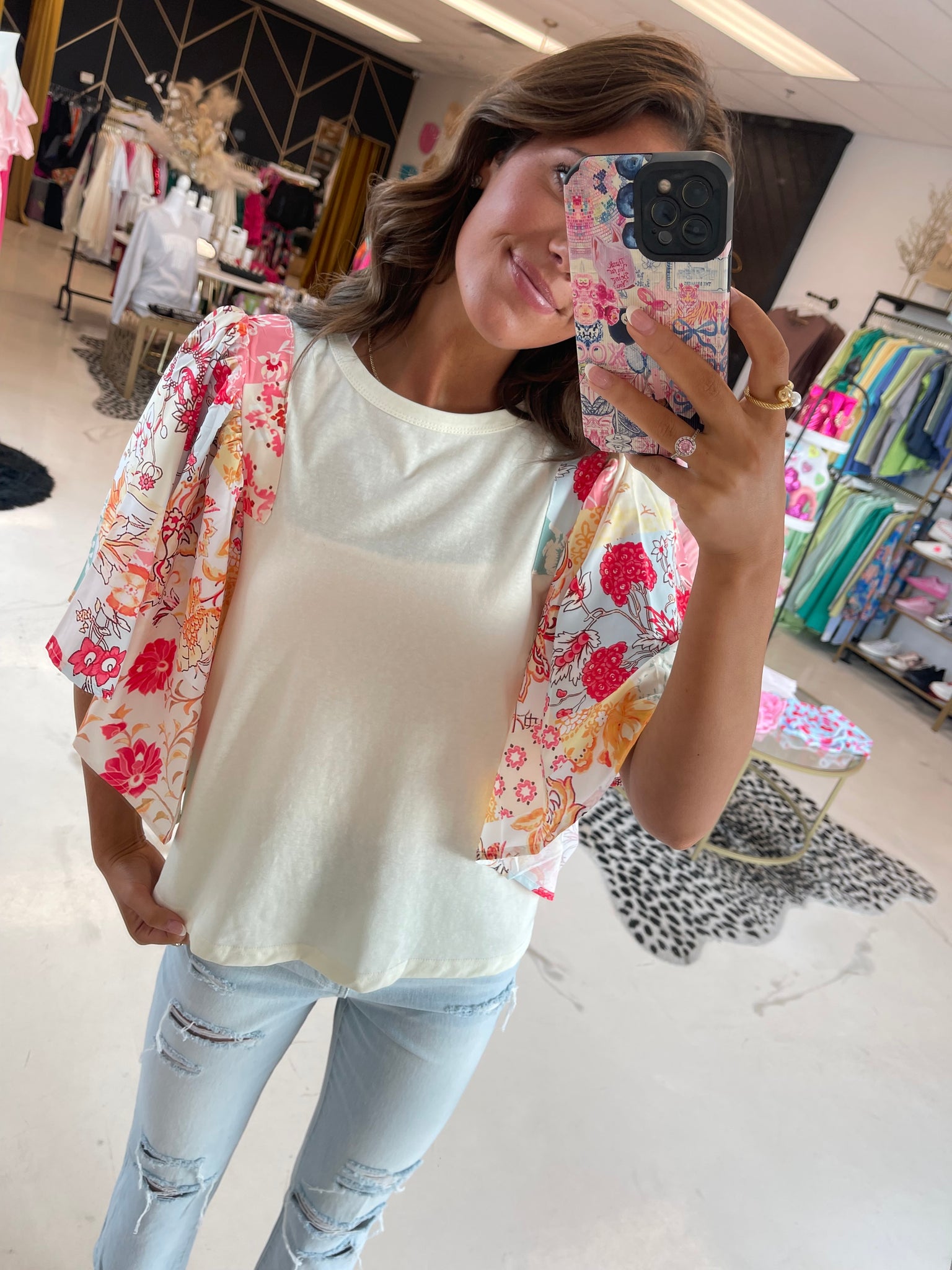 Floral Sleeve Blouse