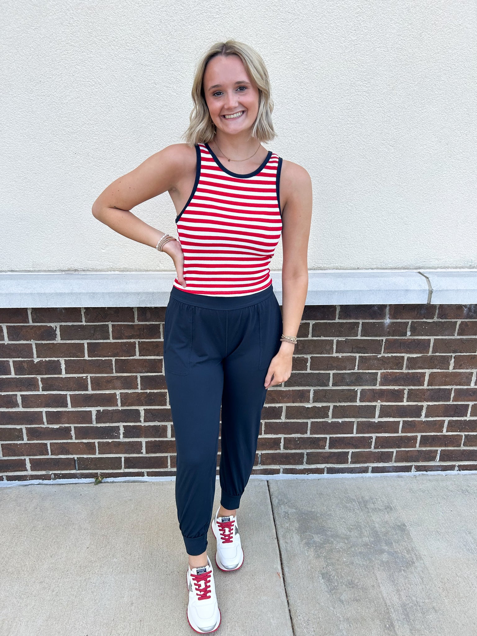 Red, White + Stripes Thermal Tank