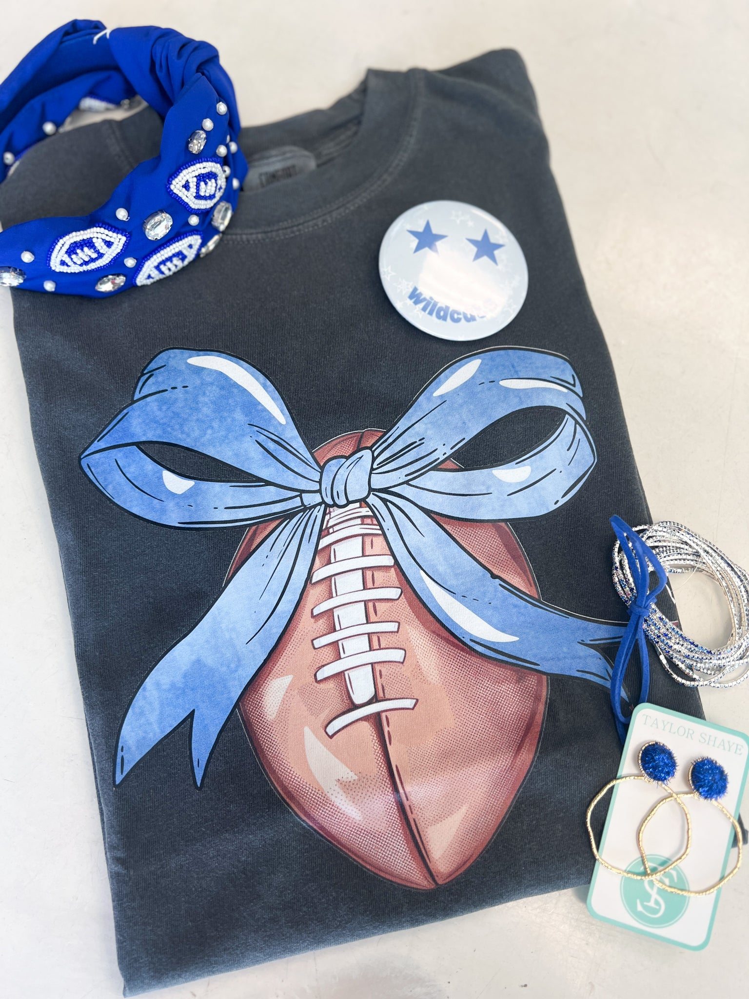 Football + Bow Tee // Royal