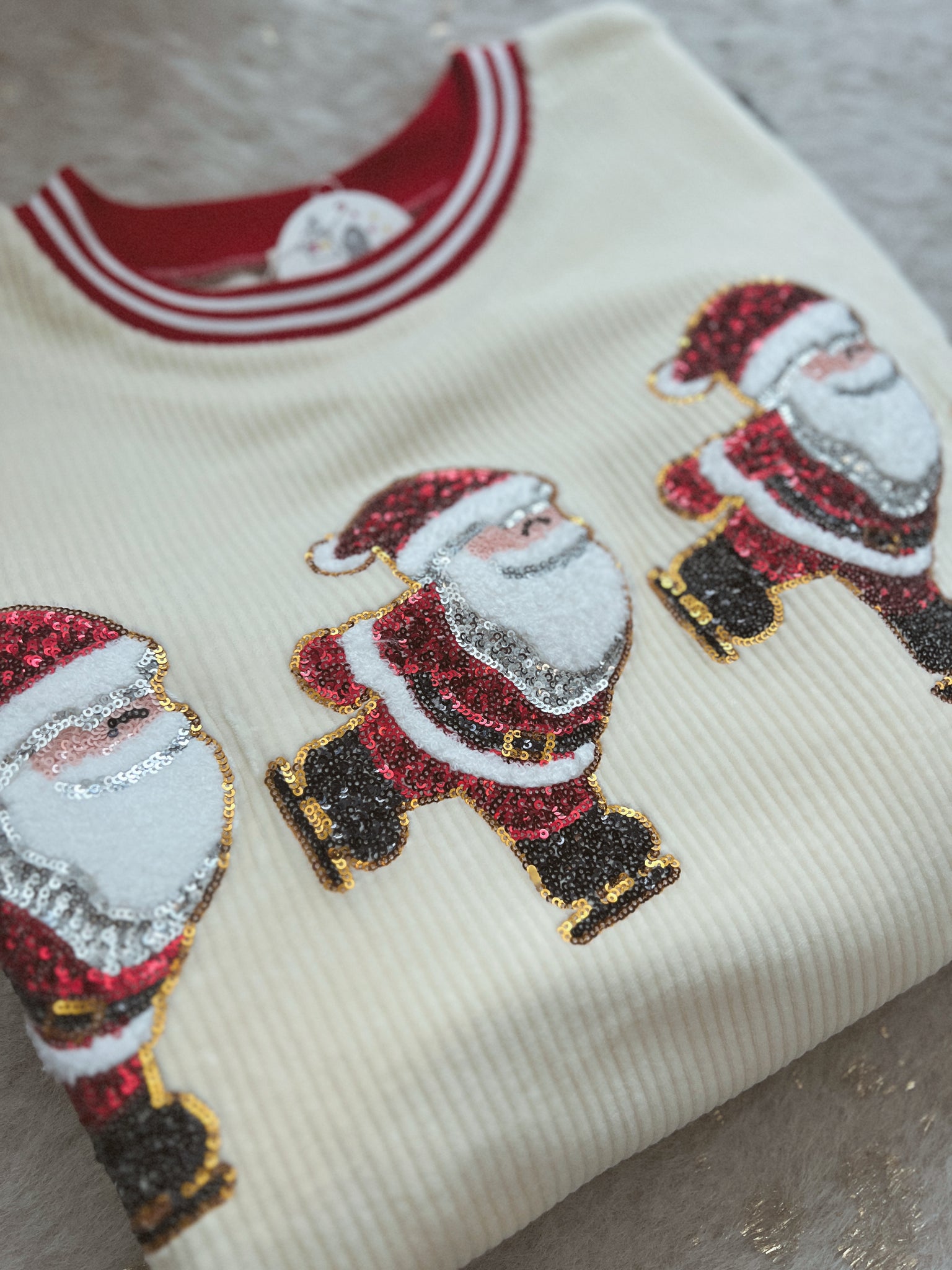 Skating Santa Corduroy Sweater