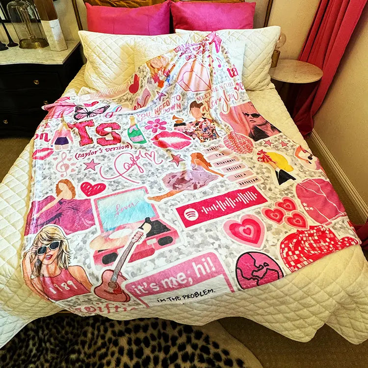 T-Swift Throw Blanket // Pink