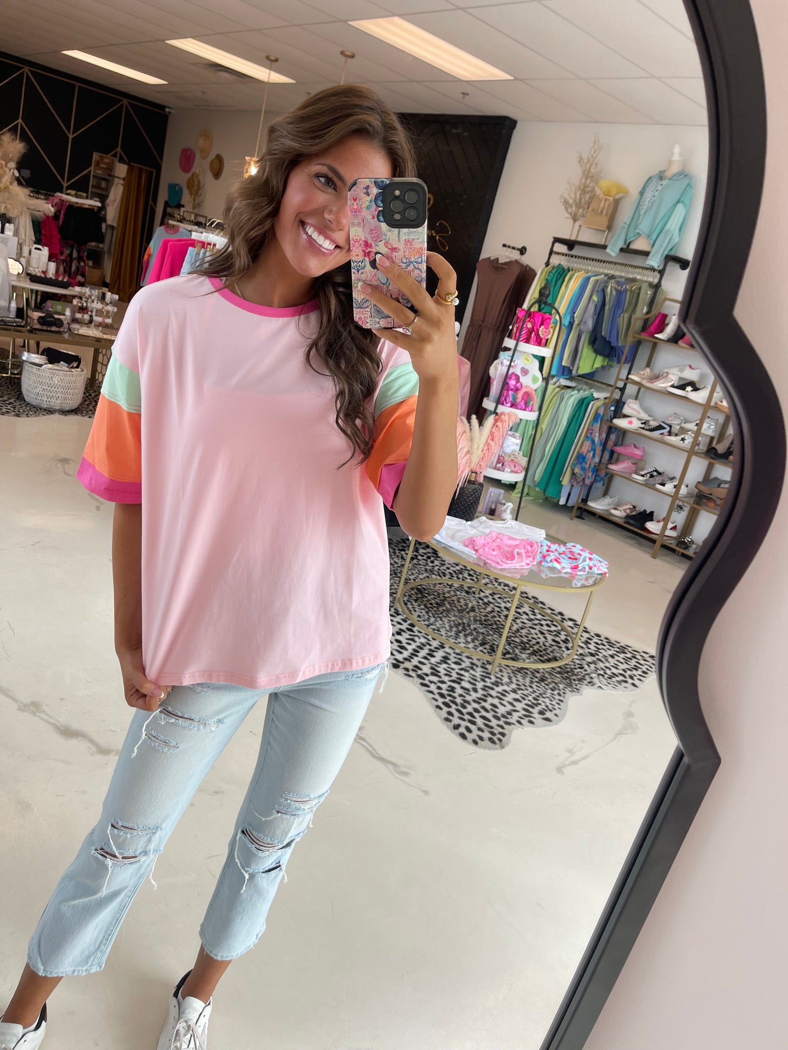 Colorblock Short Sleeve Top