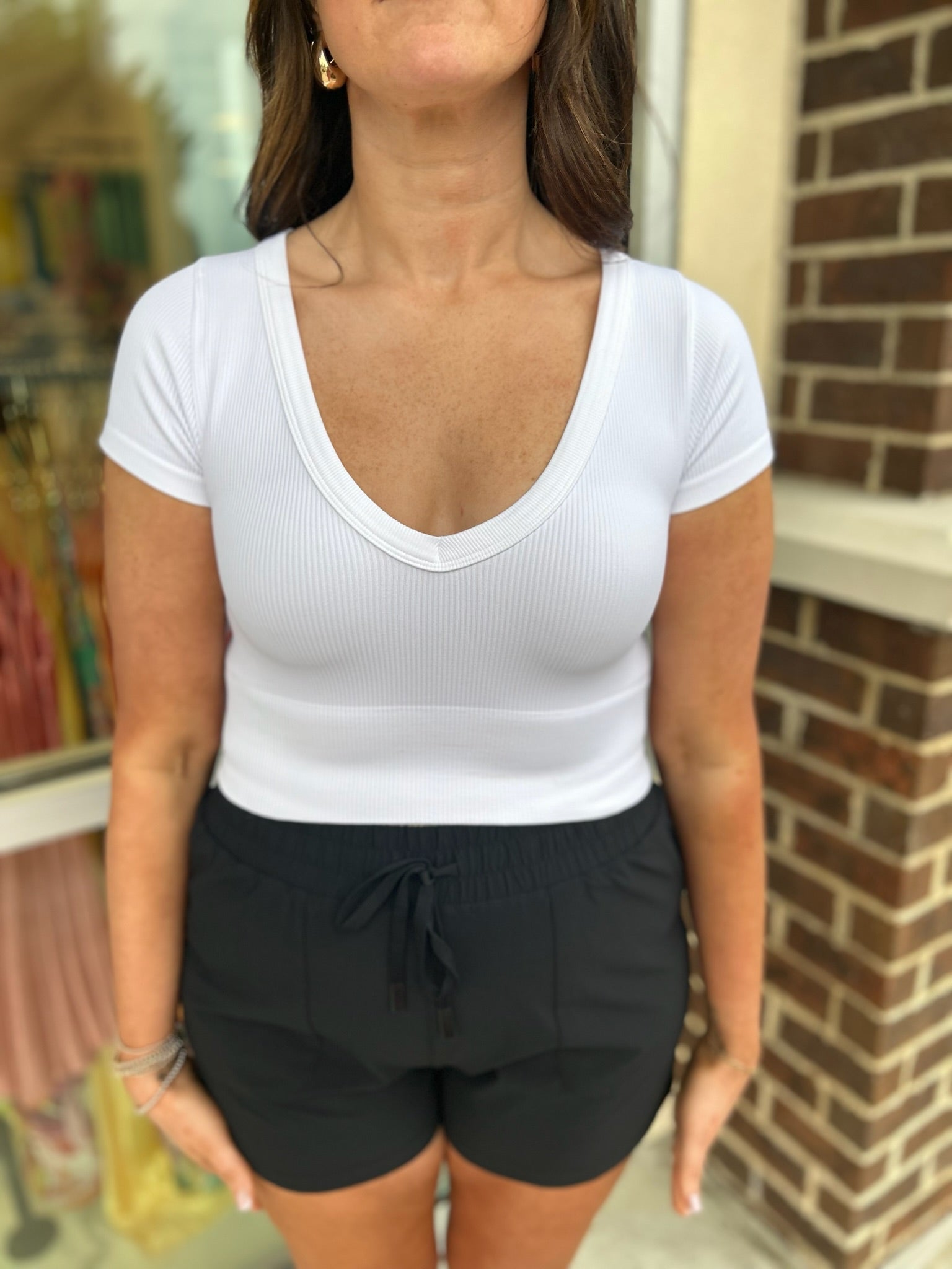 V-Neck Crop Tee