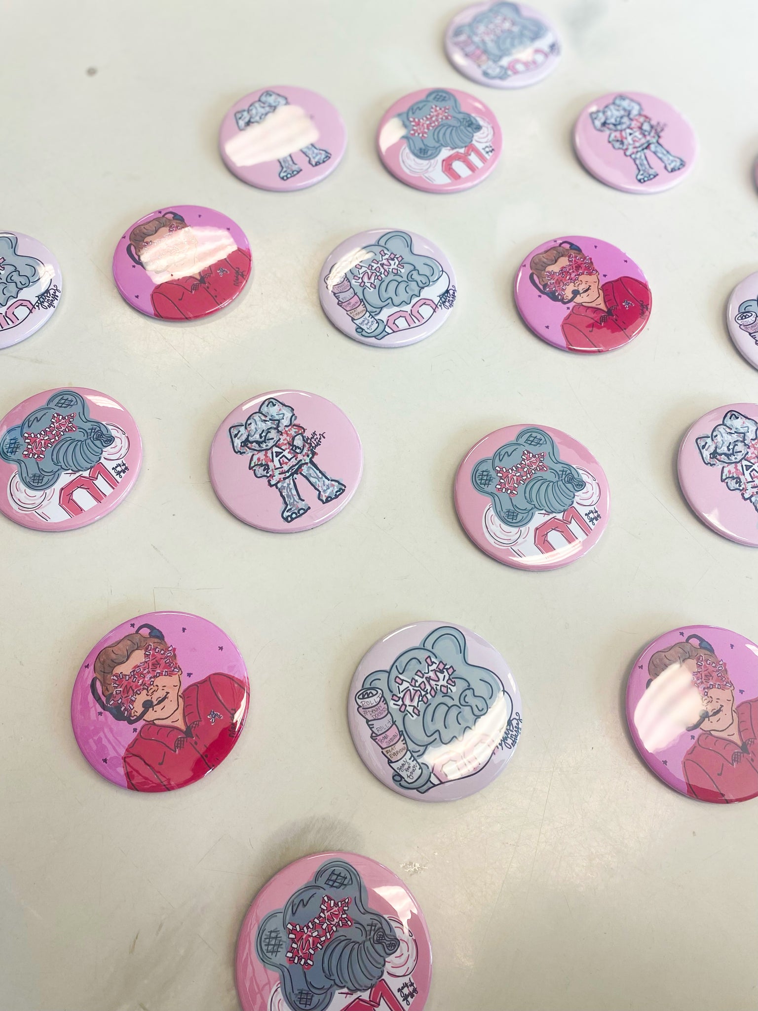 Game Day Buttons// Pink