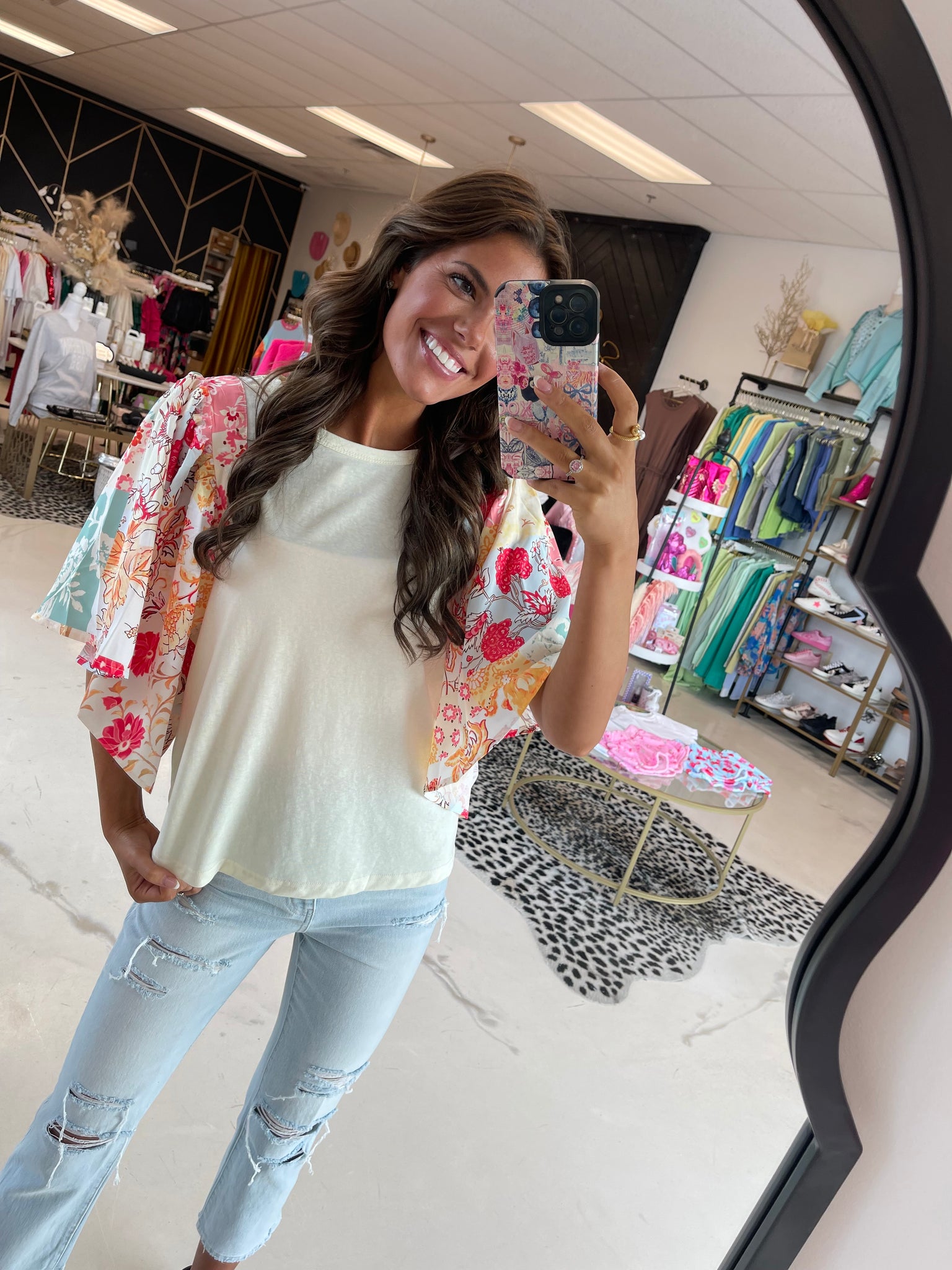 Floral Sleeve Blouse