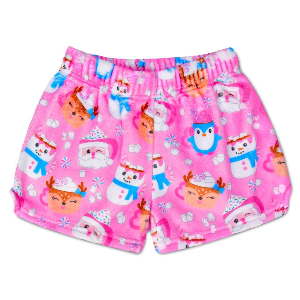 Merry Mugs Girls Plush PJ Shorts