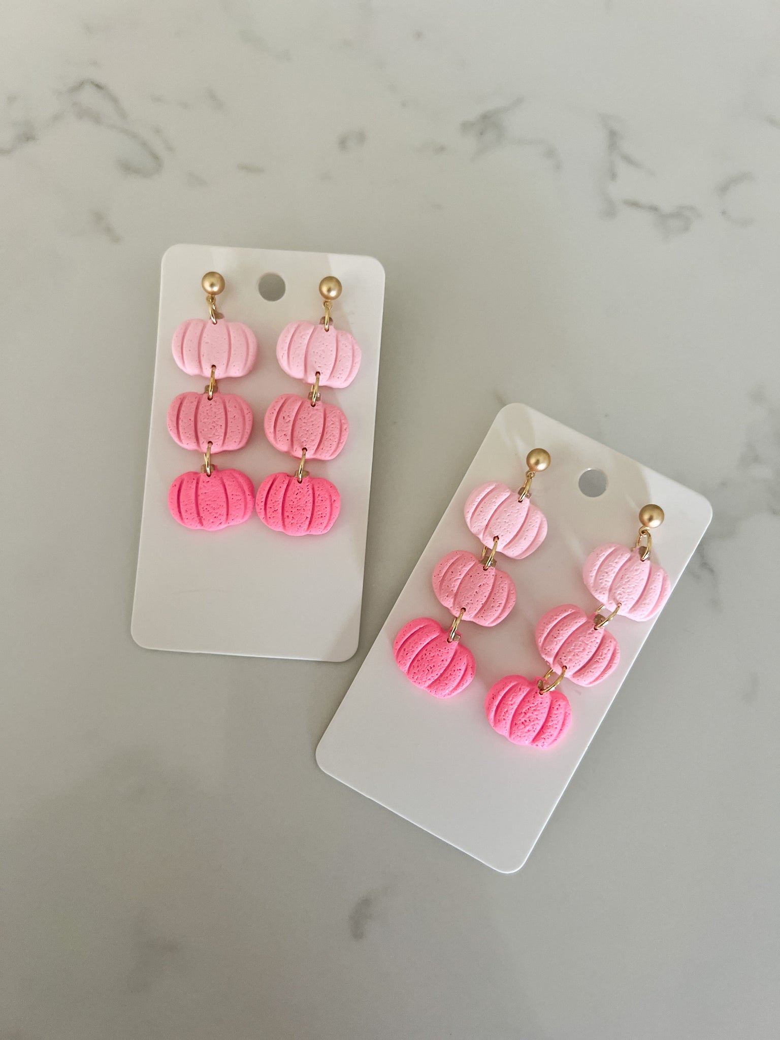 Pumpkin Stack Earring// Pink