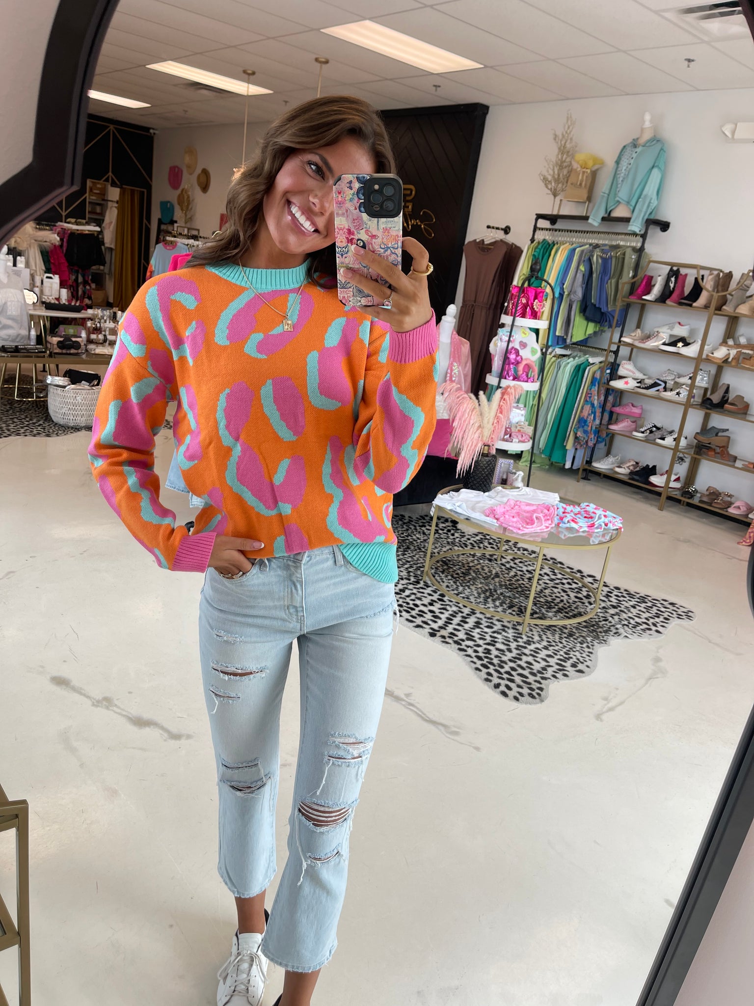 Bright Leopard Sweater