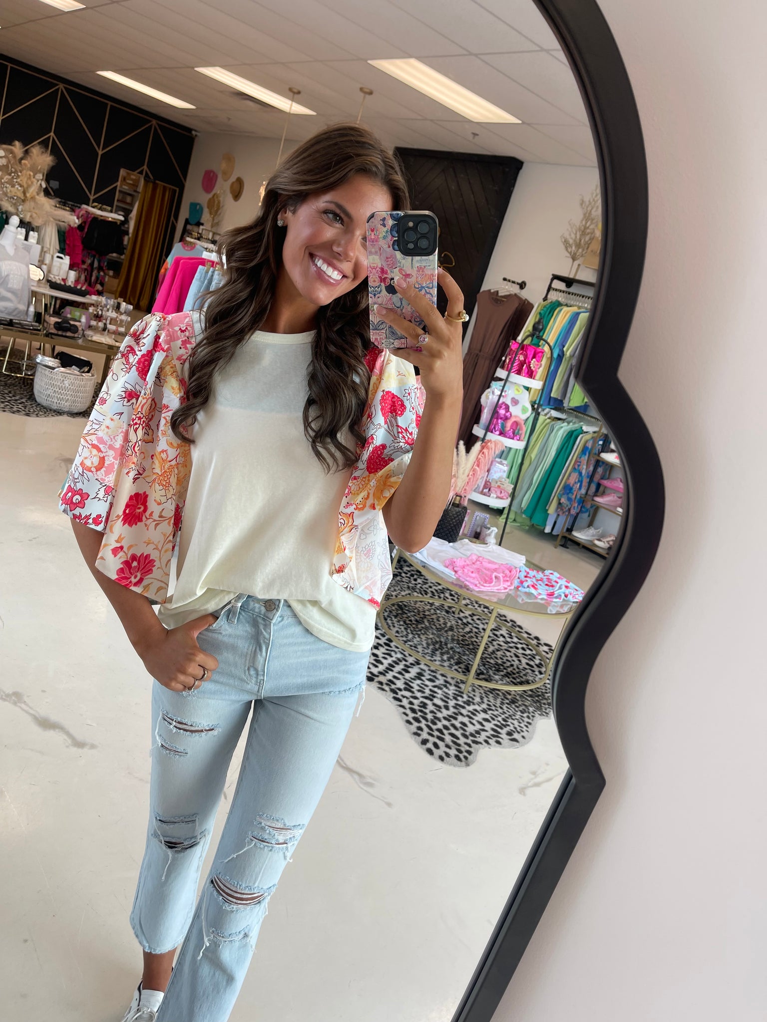 Floral Sleeve Blouse