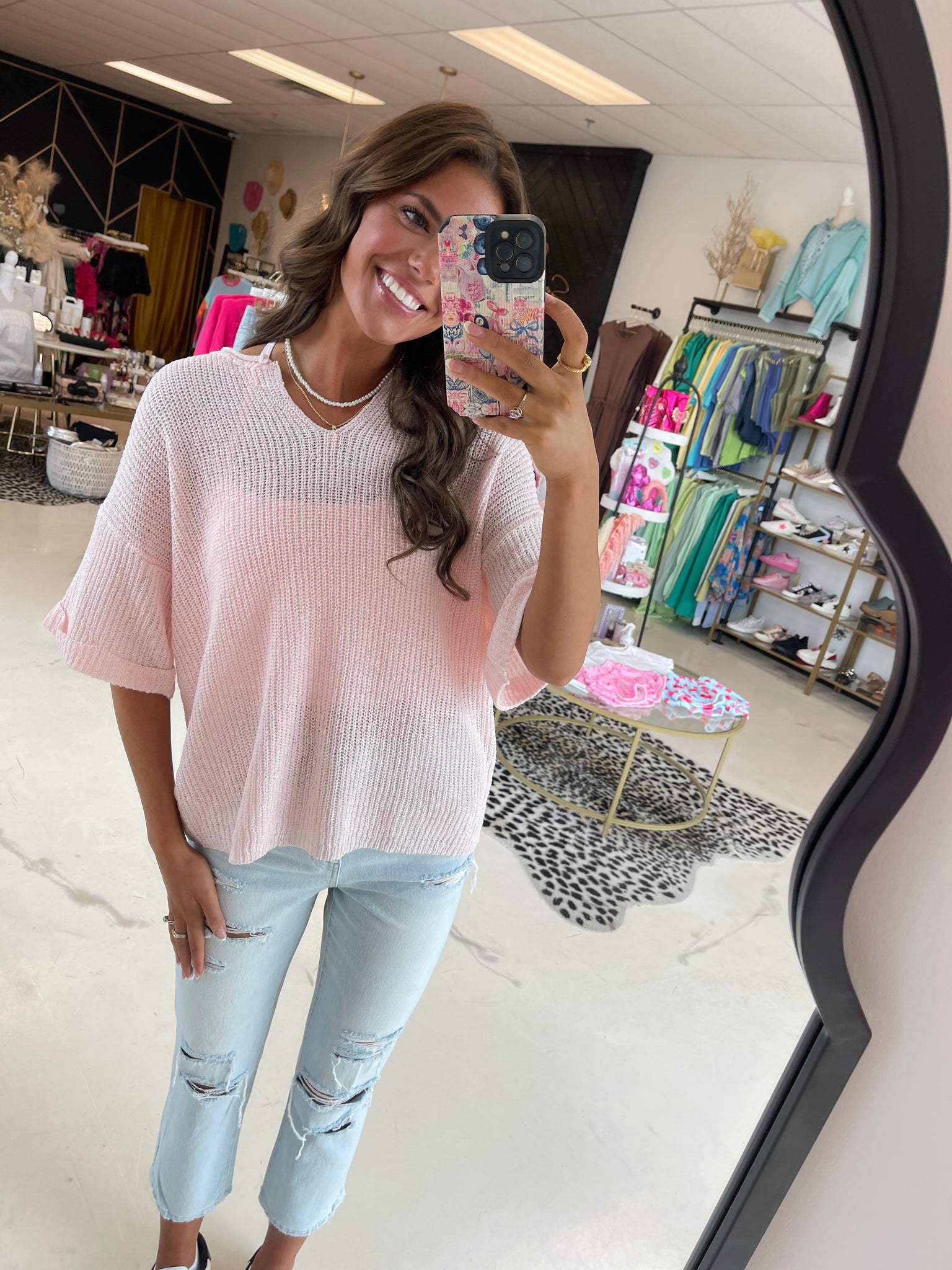 Loose Knit Top // Blush