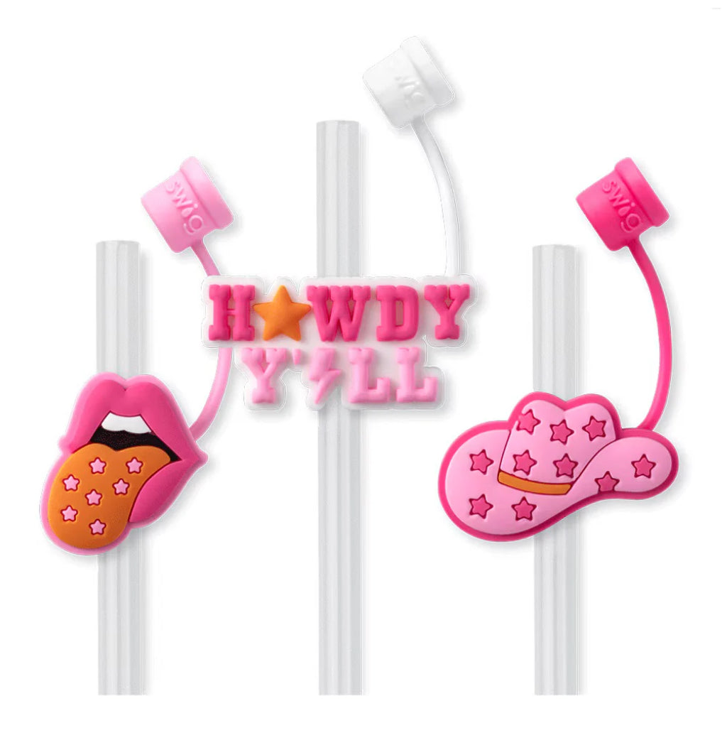 Howdy Y'all Straw Topper Set