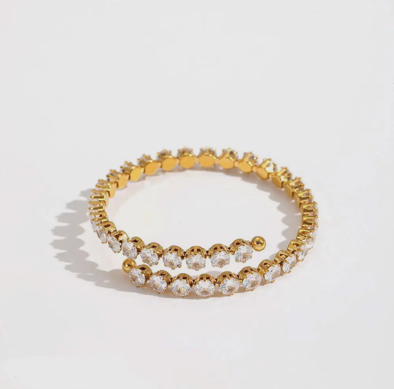 Sleek Gold Tennis Wrap Bracelet