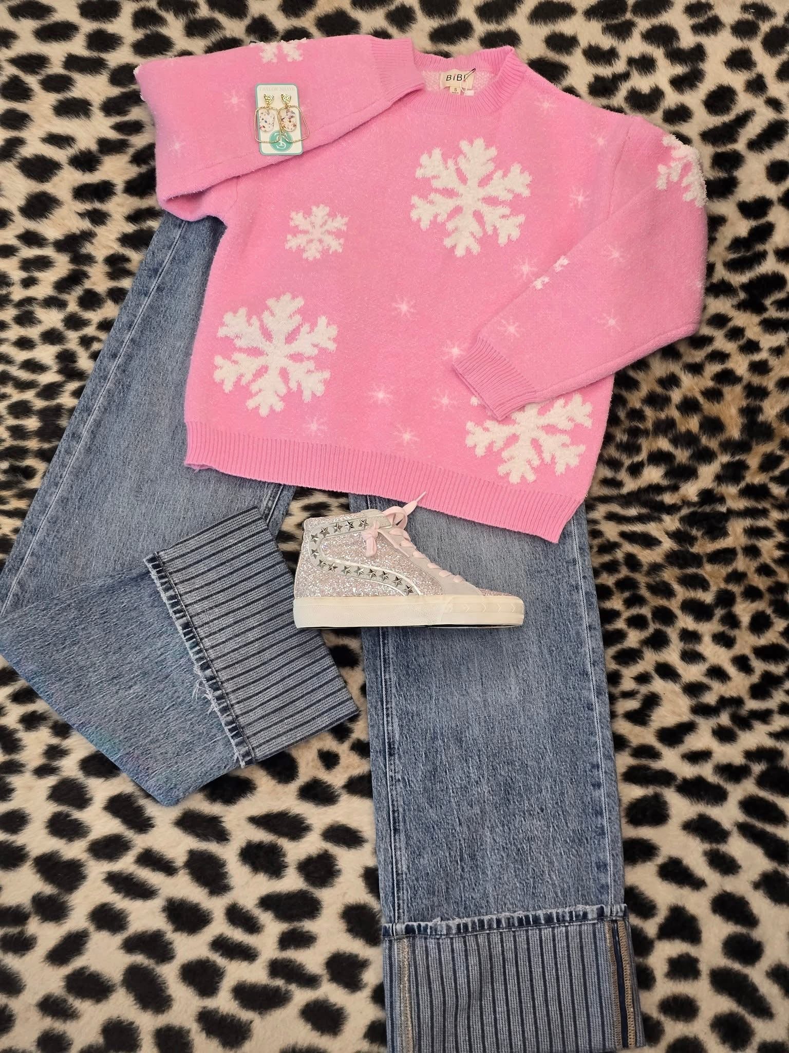 Snow Day in Pink Sweater