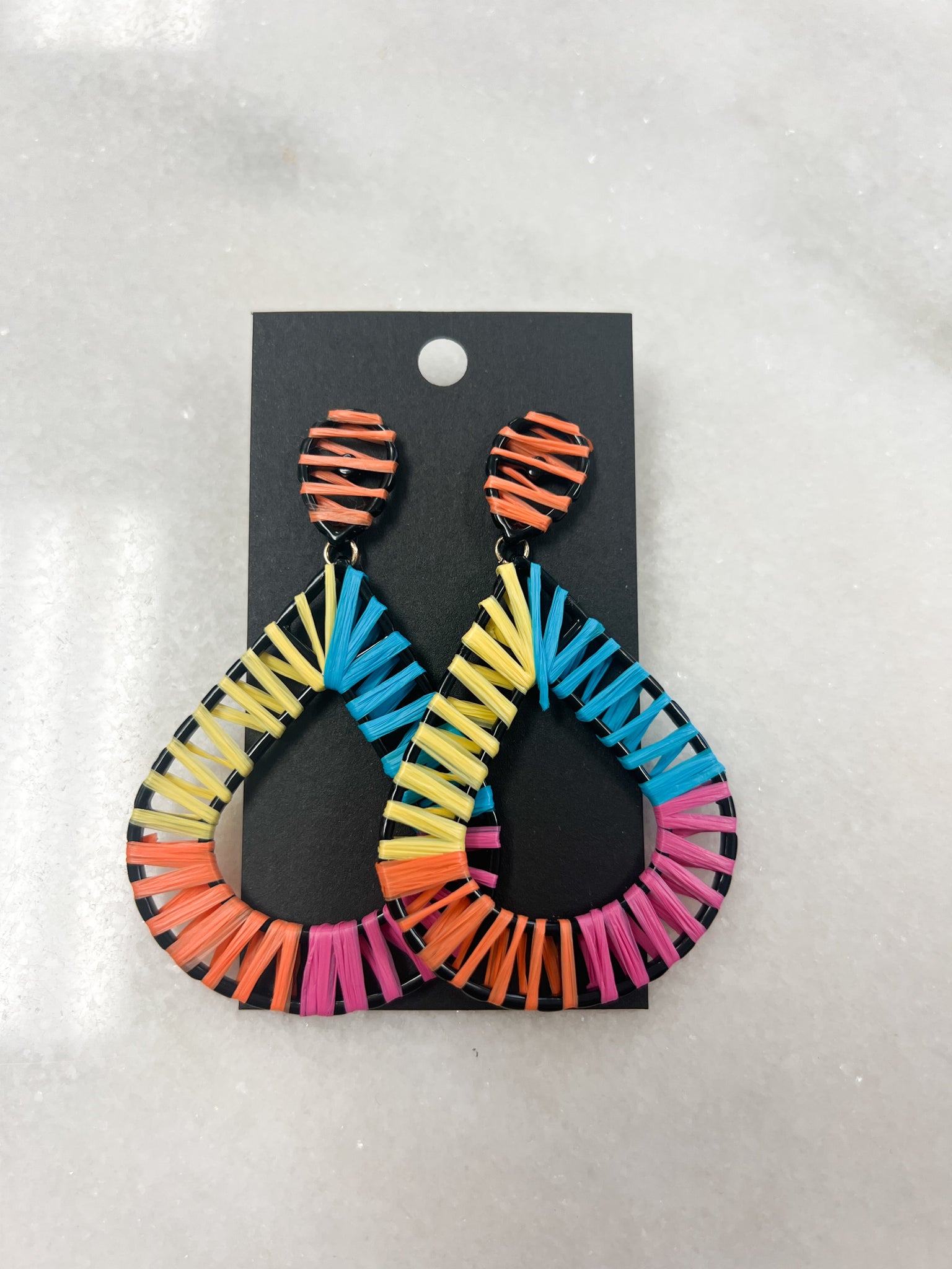 Neon Woven Teardrop Earring