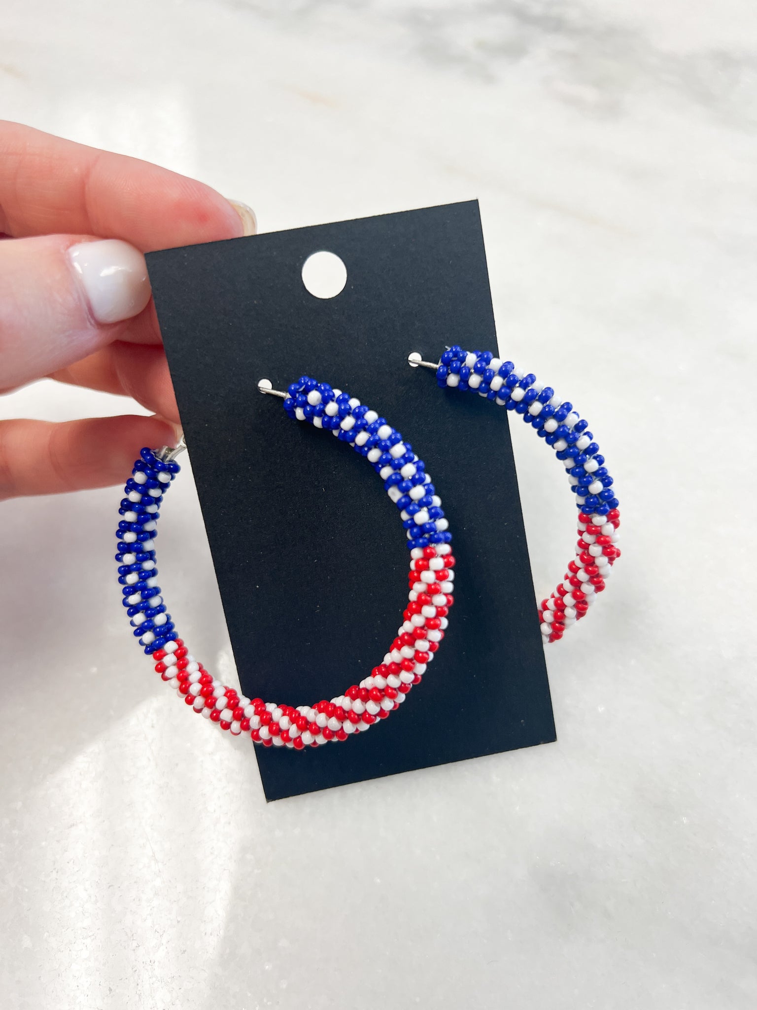 Flag Beaded Hoops