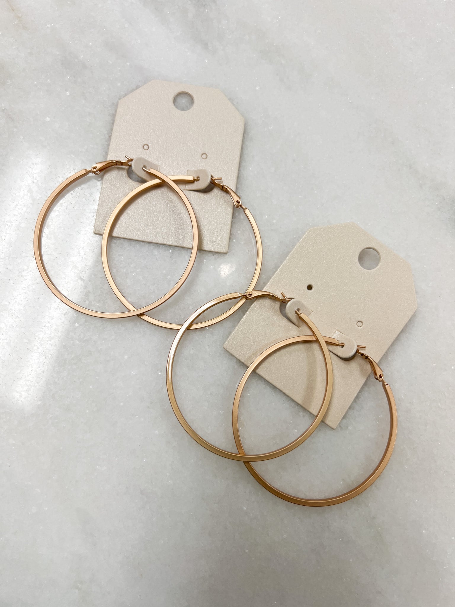 Thin Circle Hoops// Matte Gold & Silver