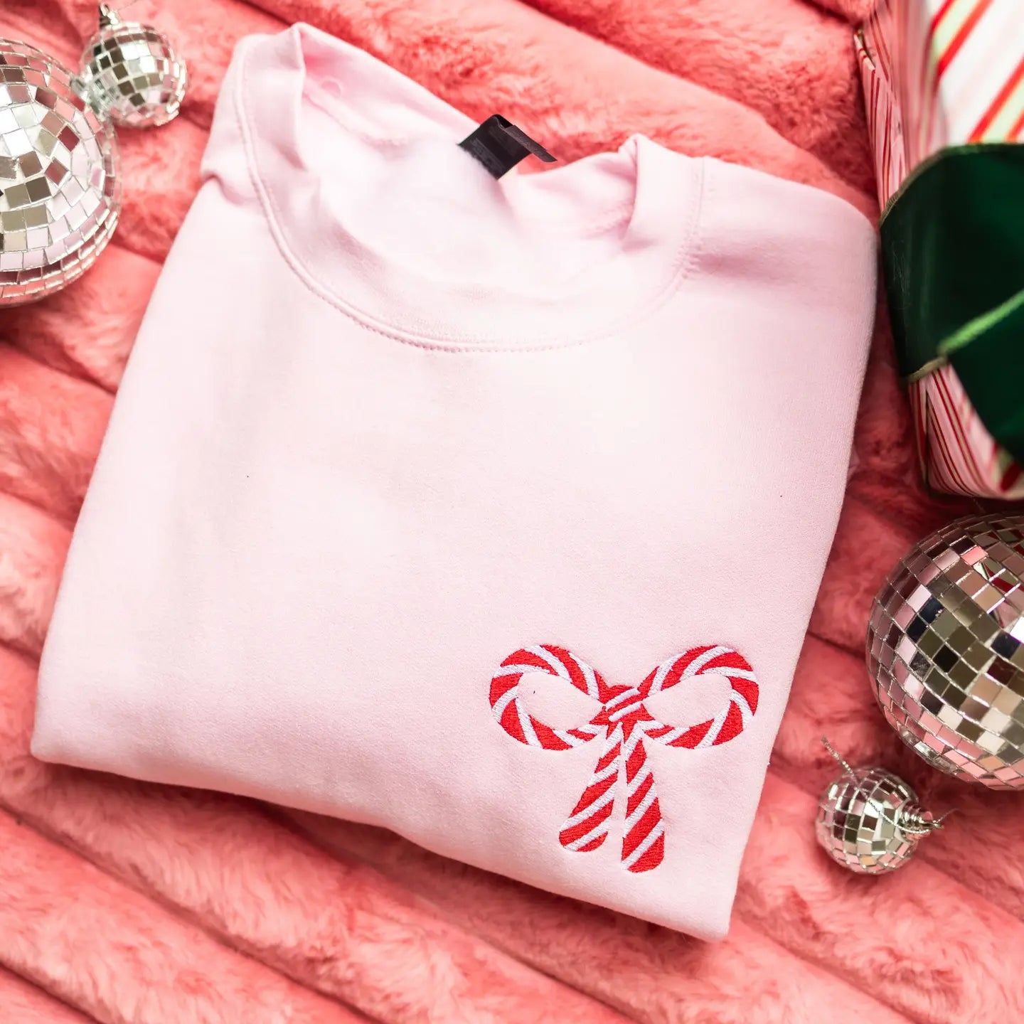 Peppermint Bow Sweatshirt