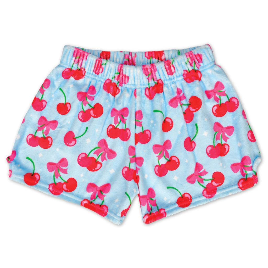 Youth Cheerful Cherries Plush Pajama Shorts