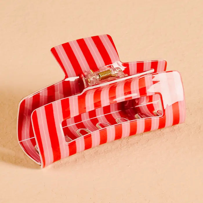 Peppermint Stripe Claw Clip