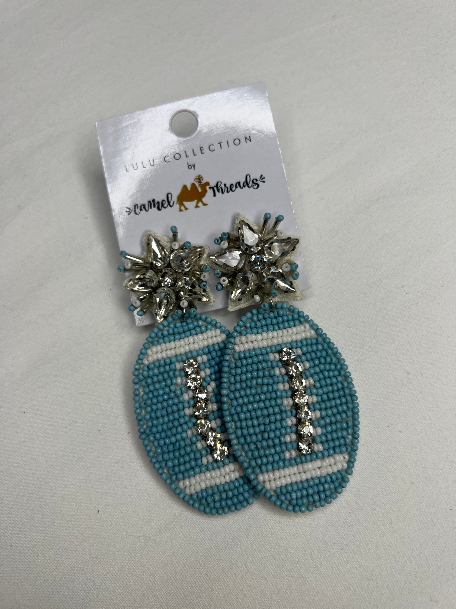 Carolina Blue Football Earring