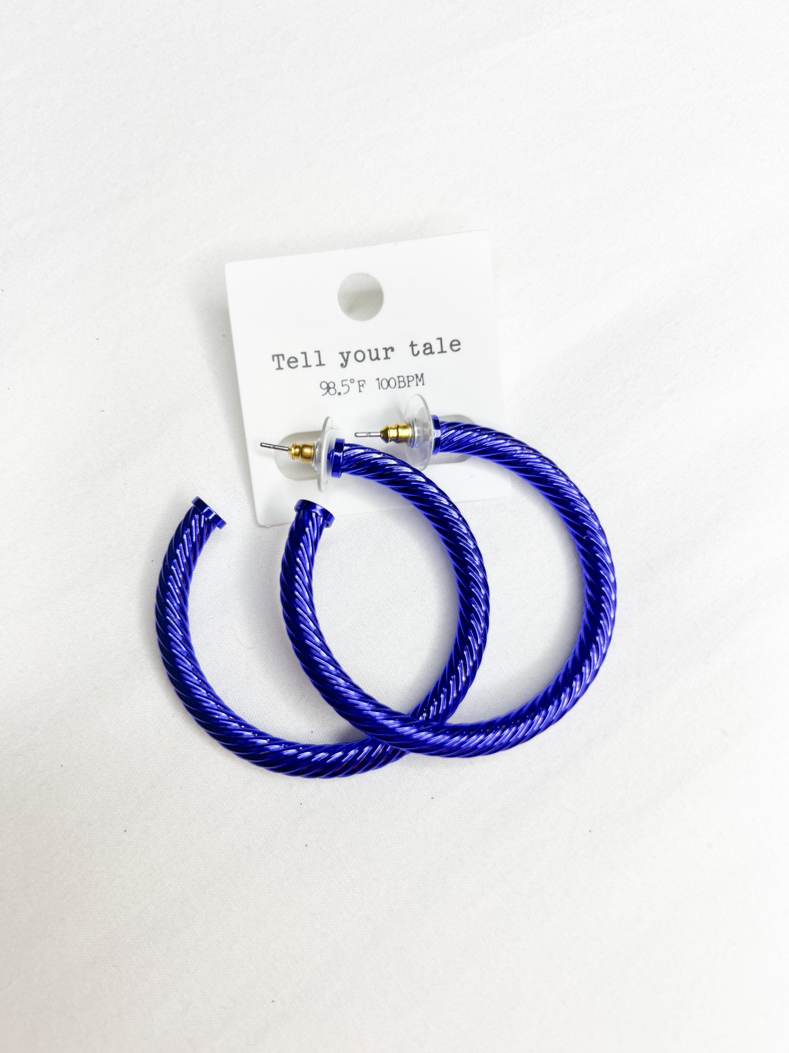 Twist Hoops// Blue