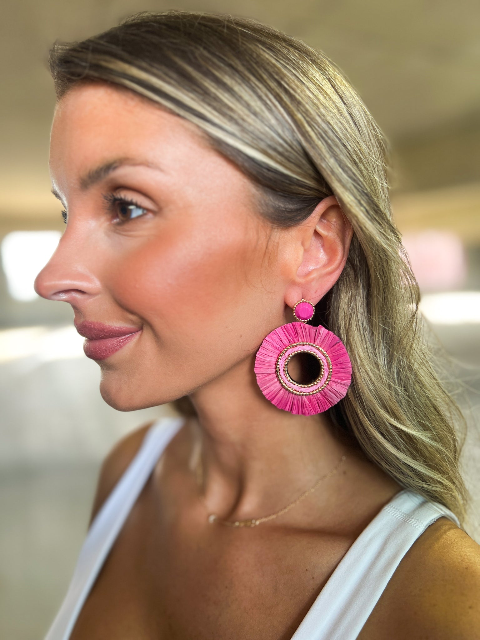 Rarria Fan Earring// Fuchsia