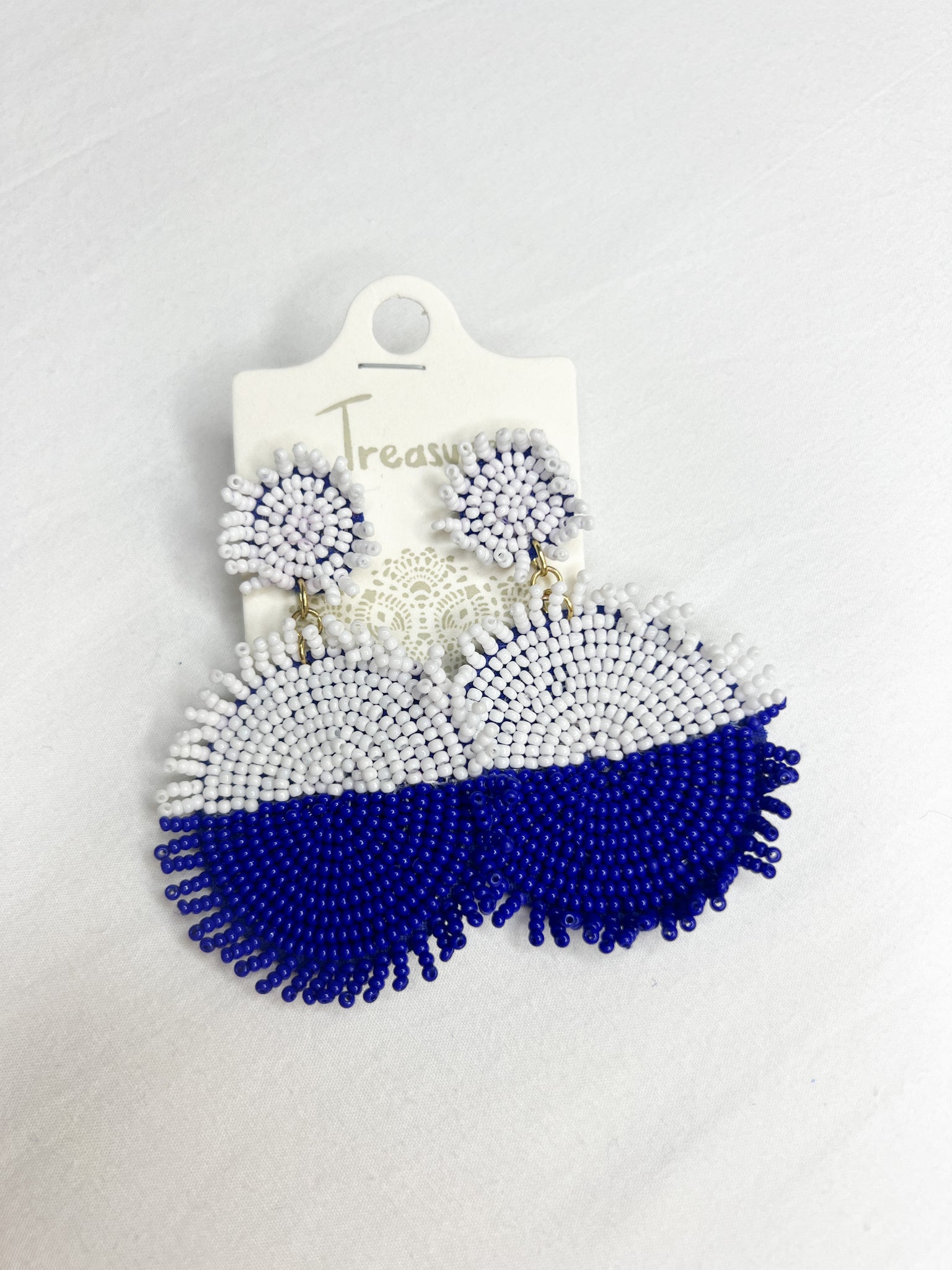 Game Day Bead Earring// Blue