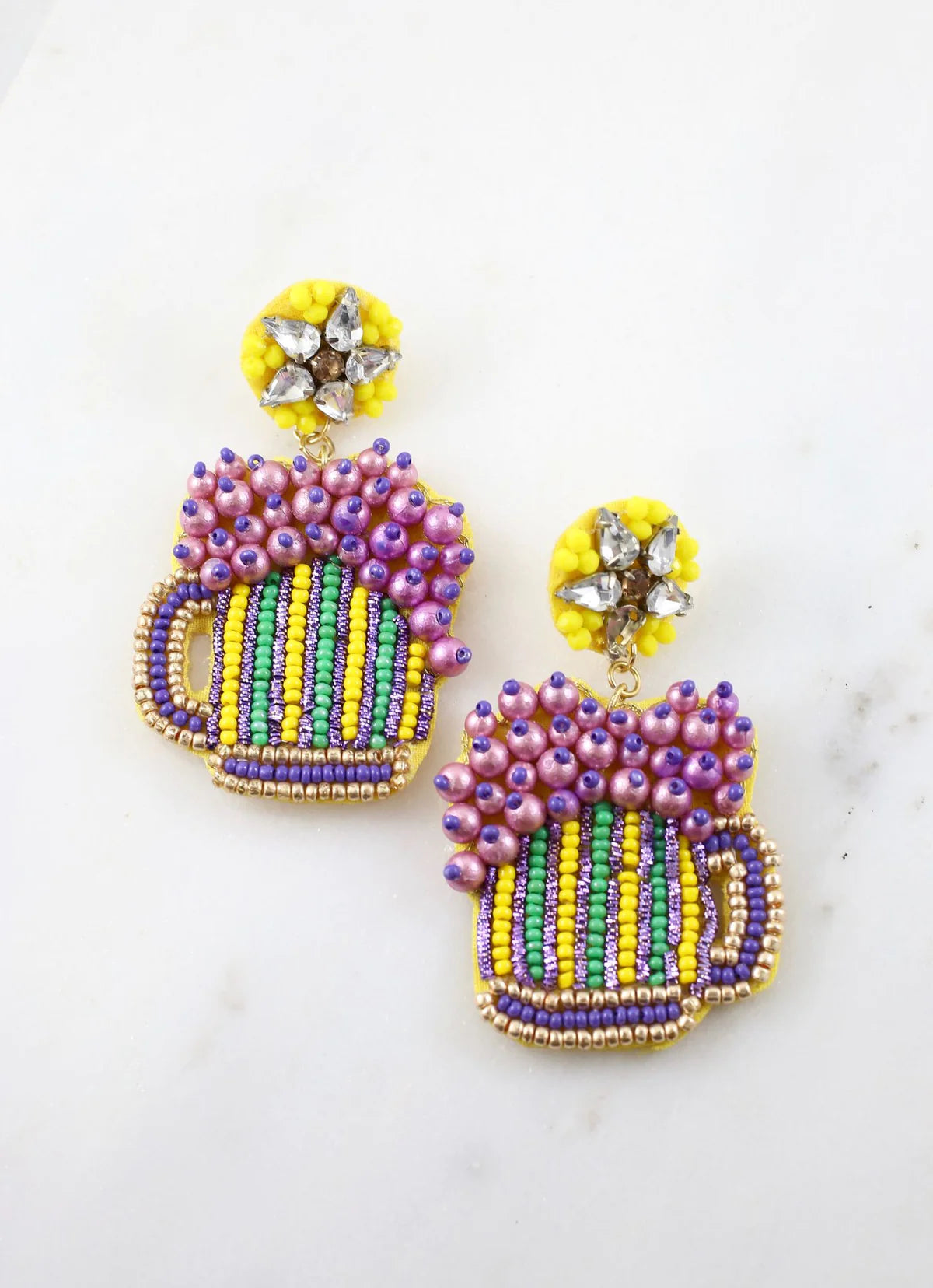 Mardi Gras Mug Earring