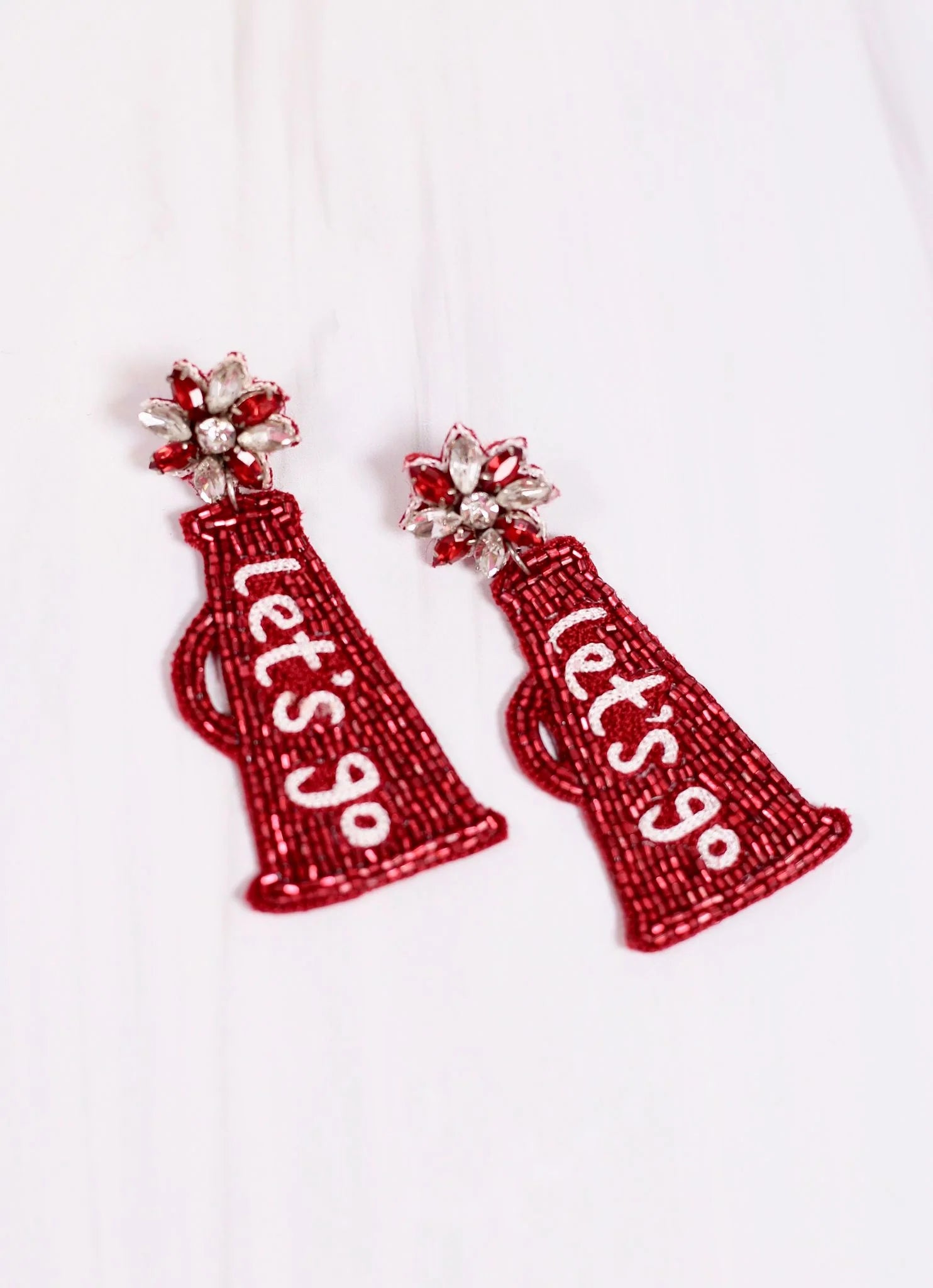 Let's Go Megaphone Earring// Crimson