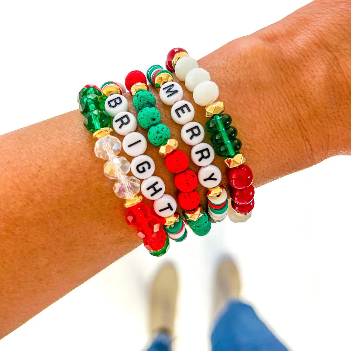 Merry & Bright Christmas Bracelet Stack