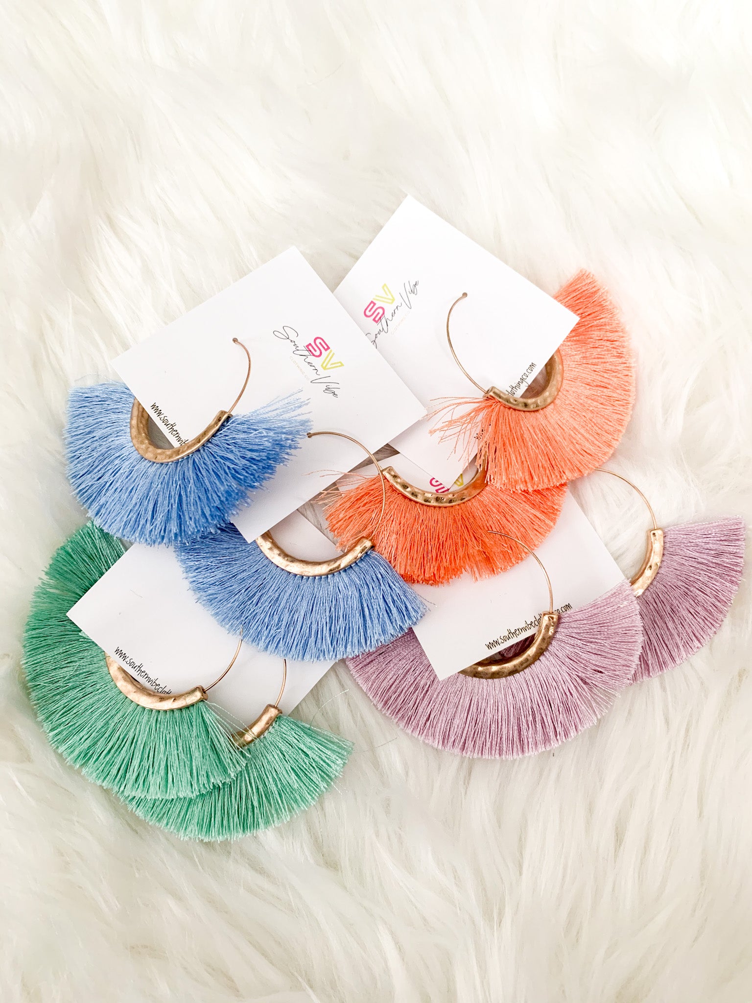 Spring Tassel Hoops