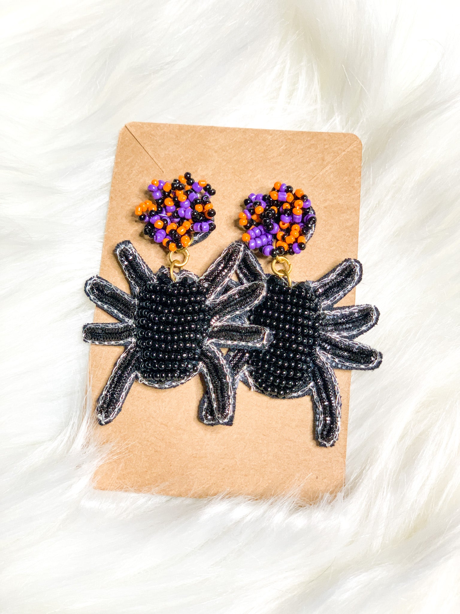 Beaded Spider Earrings