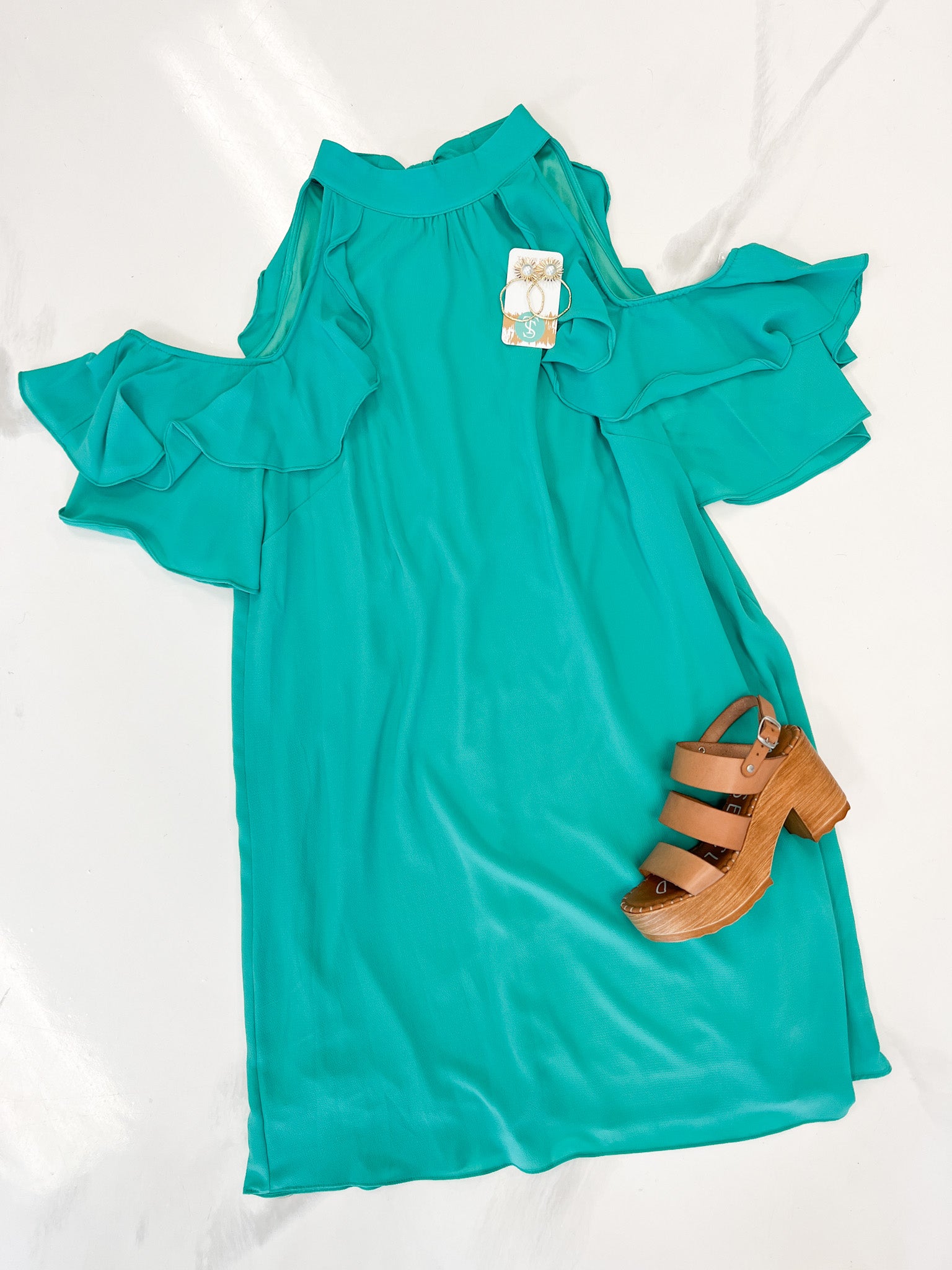 Jade Ruffle Sleeve Dress