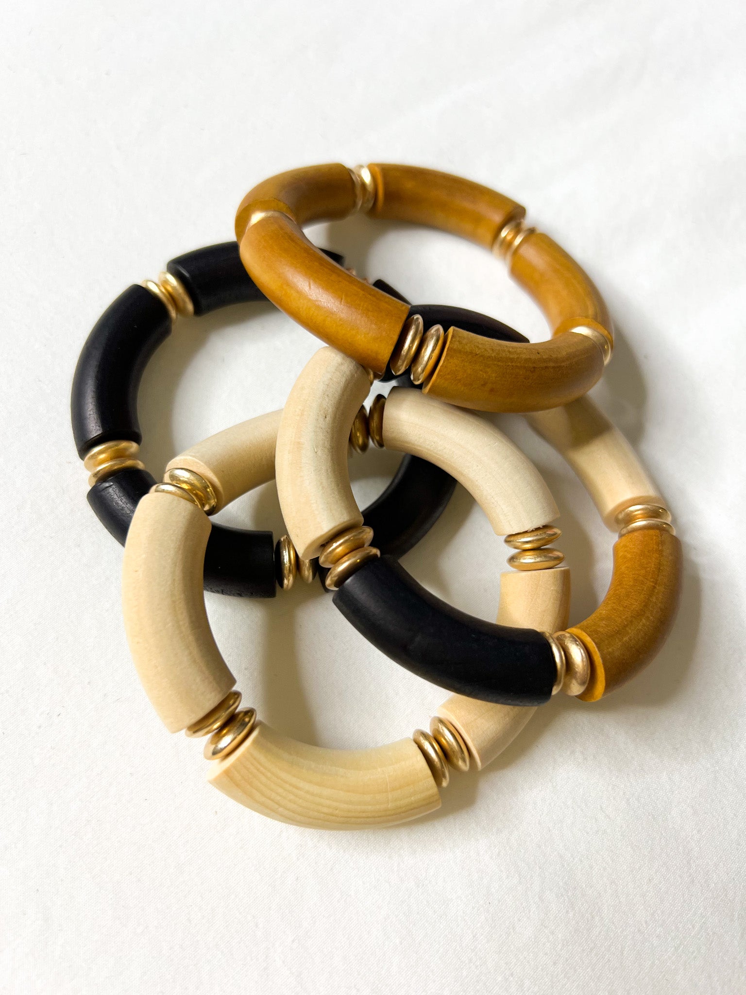 Wood + Disc Bracelet