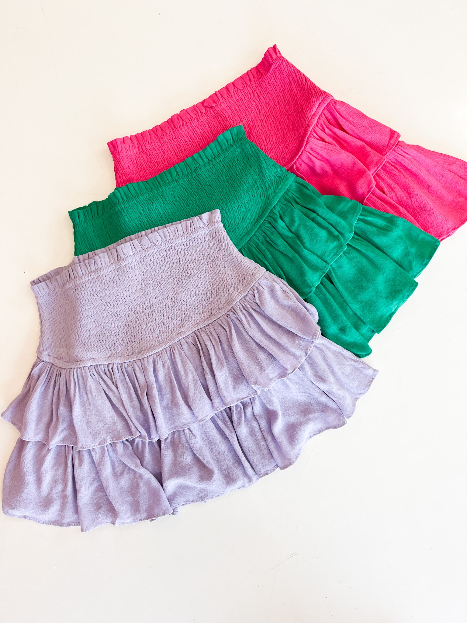 Smocked Ruffle Mini Skort