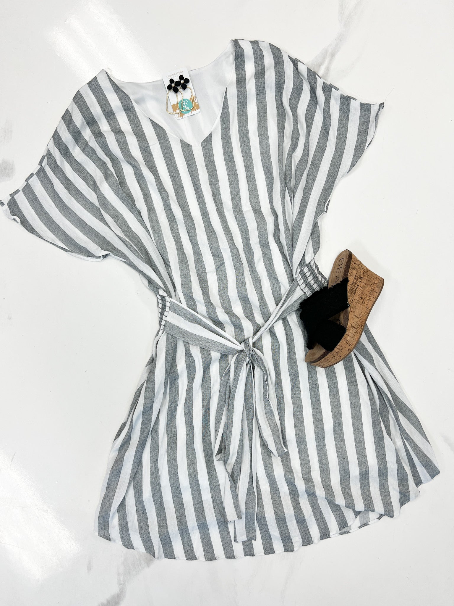 Black + White Stripe Dress