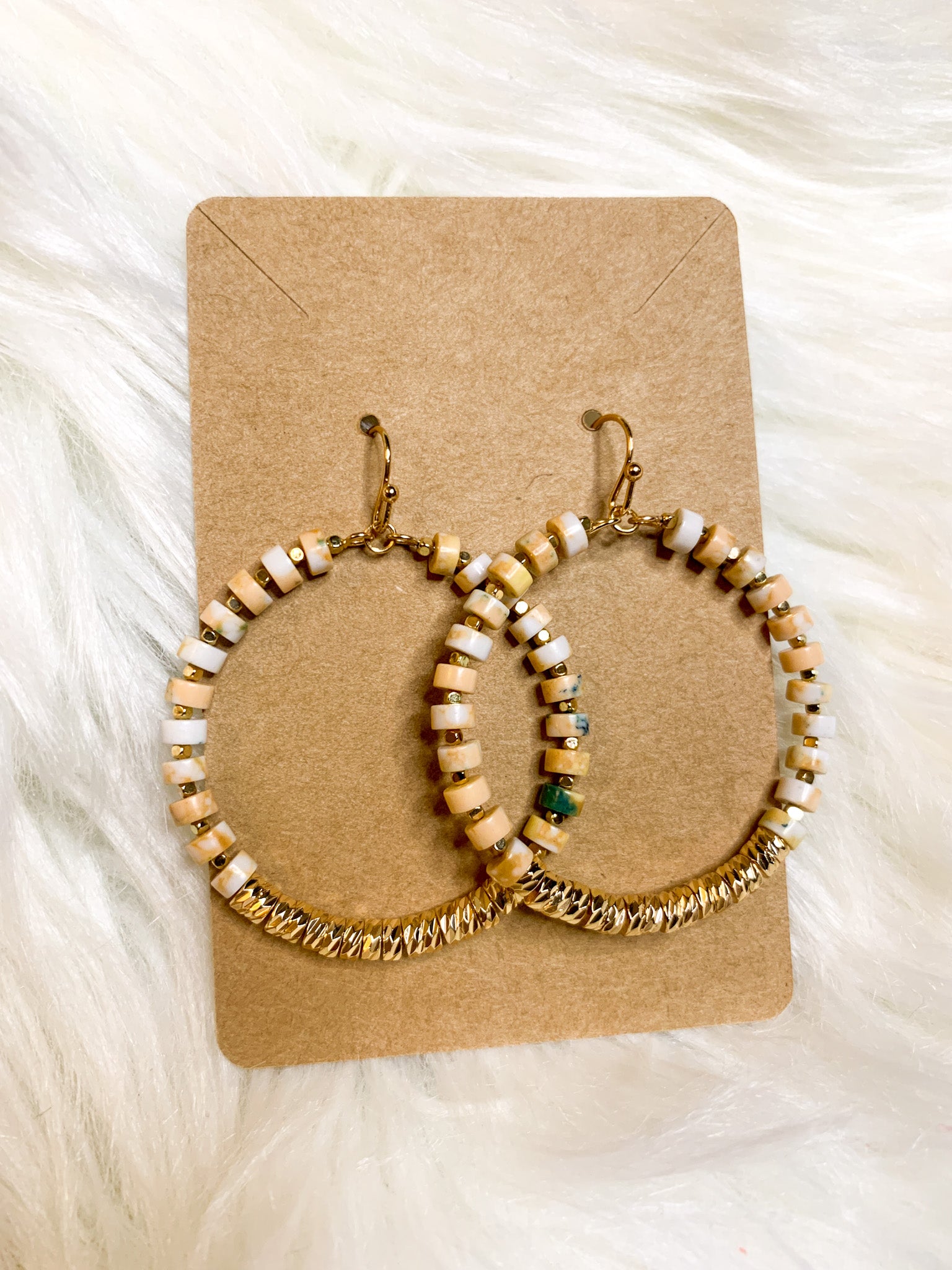 Stone Bead Hoops